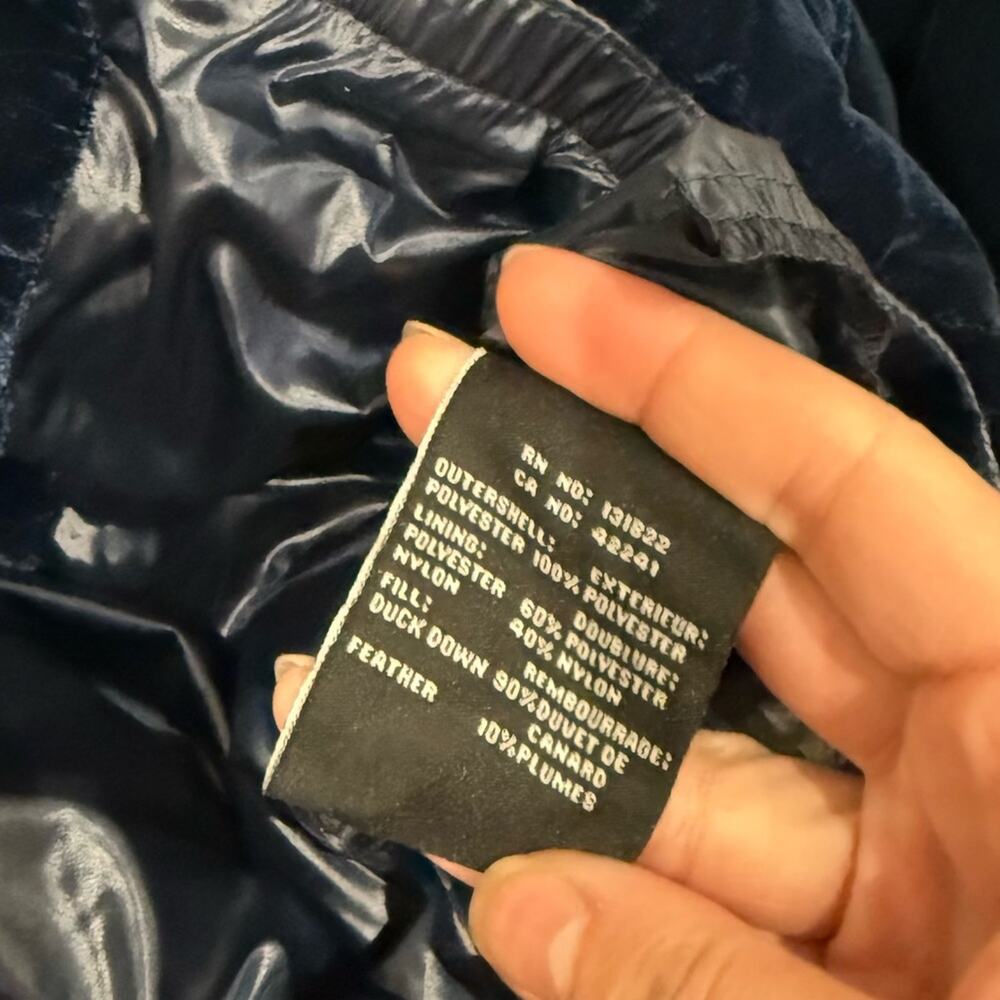 NEW SAM. Sophia Duck Down Puffer Jacket Girls 10 Velvet Navy Blue Designer Cozy - Picture 4 of 5